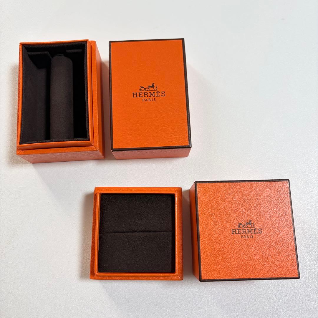 美品　エルメス　リングケース　2点セット　最新仕様　現行品　指輪入れ　リボン付き