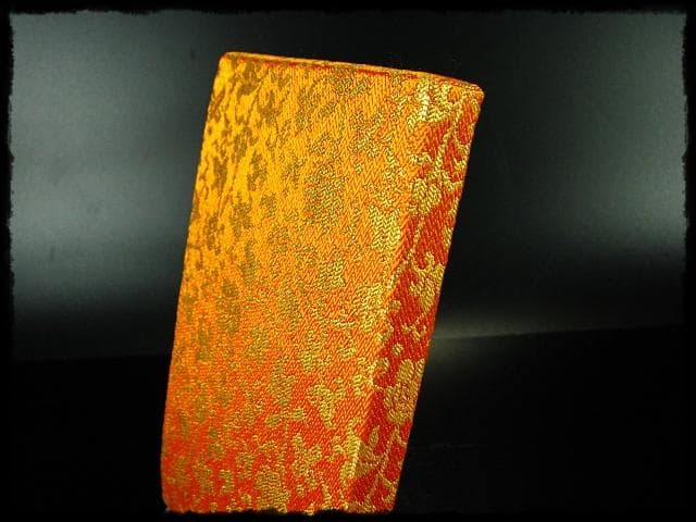 土田友湖 千家十職 12代 小牡丹唐草金襴 懐紙挟み 袱紗ばさみ 茶道具