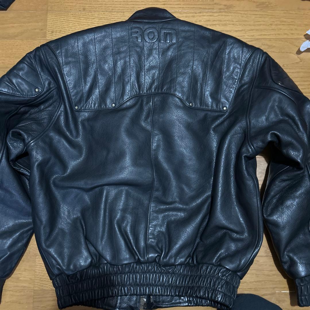 ROM sport レザーシングルライダースジャケット 革ジャン 牛革 本革