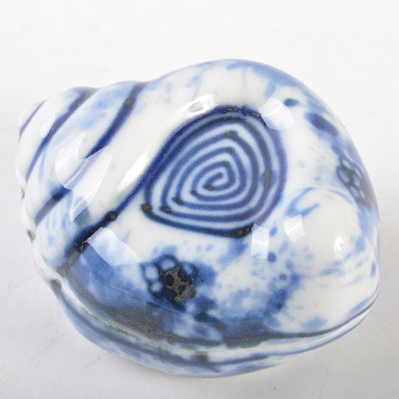 茶道具　平安　竹泉造　倣青華磁　貝香合　共箱　M　R7314