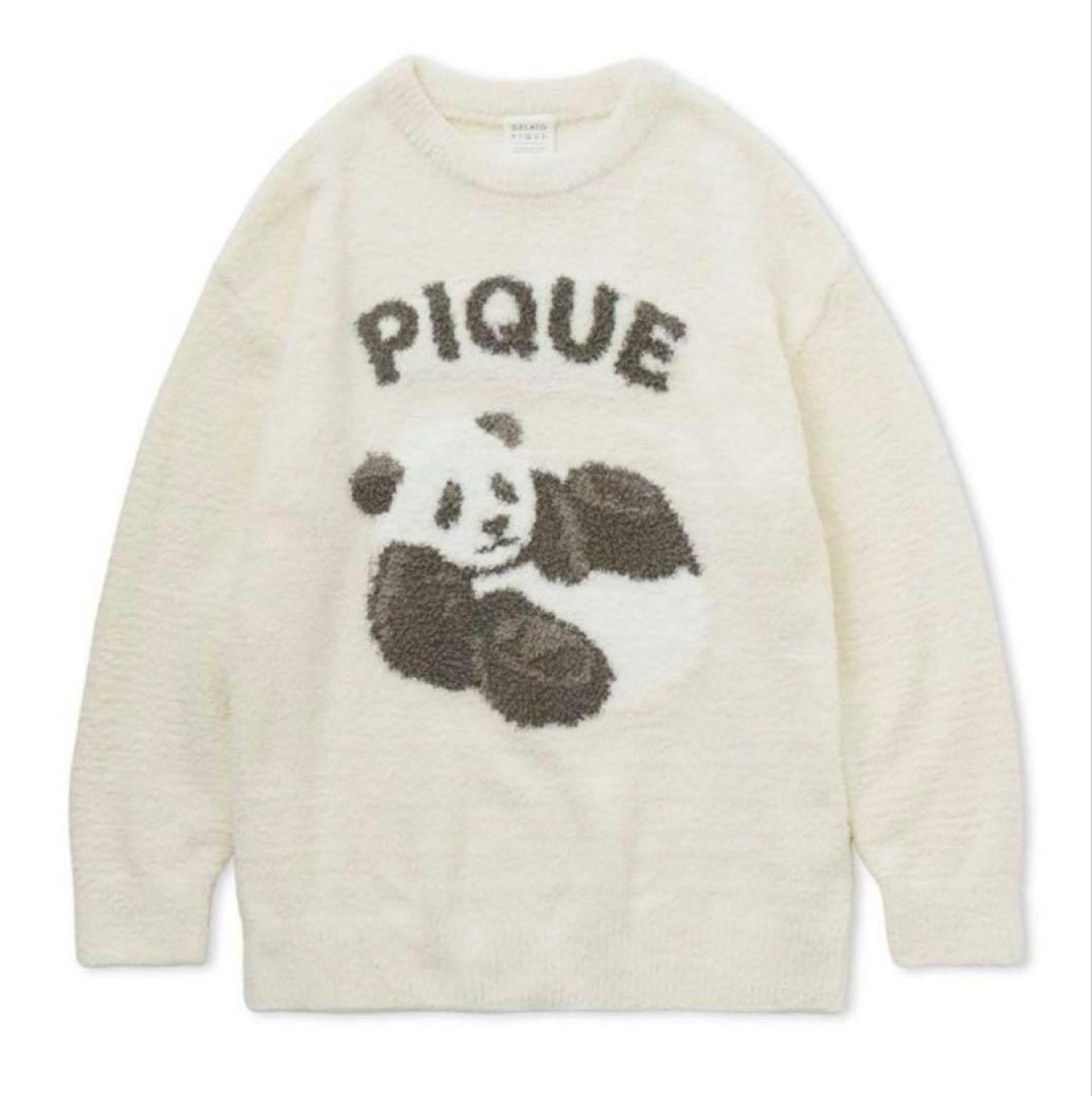 新品✨ジェラートピケ パンダジャガードプルオーバー&さがらロングパンツ セット