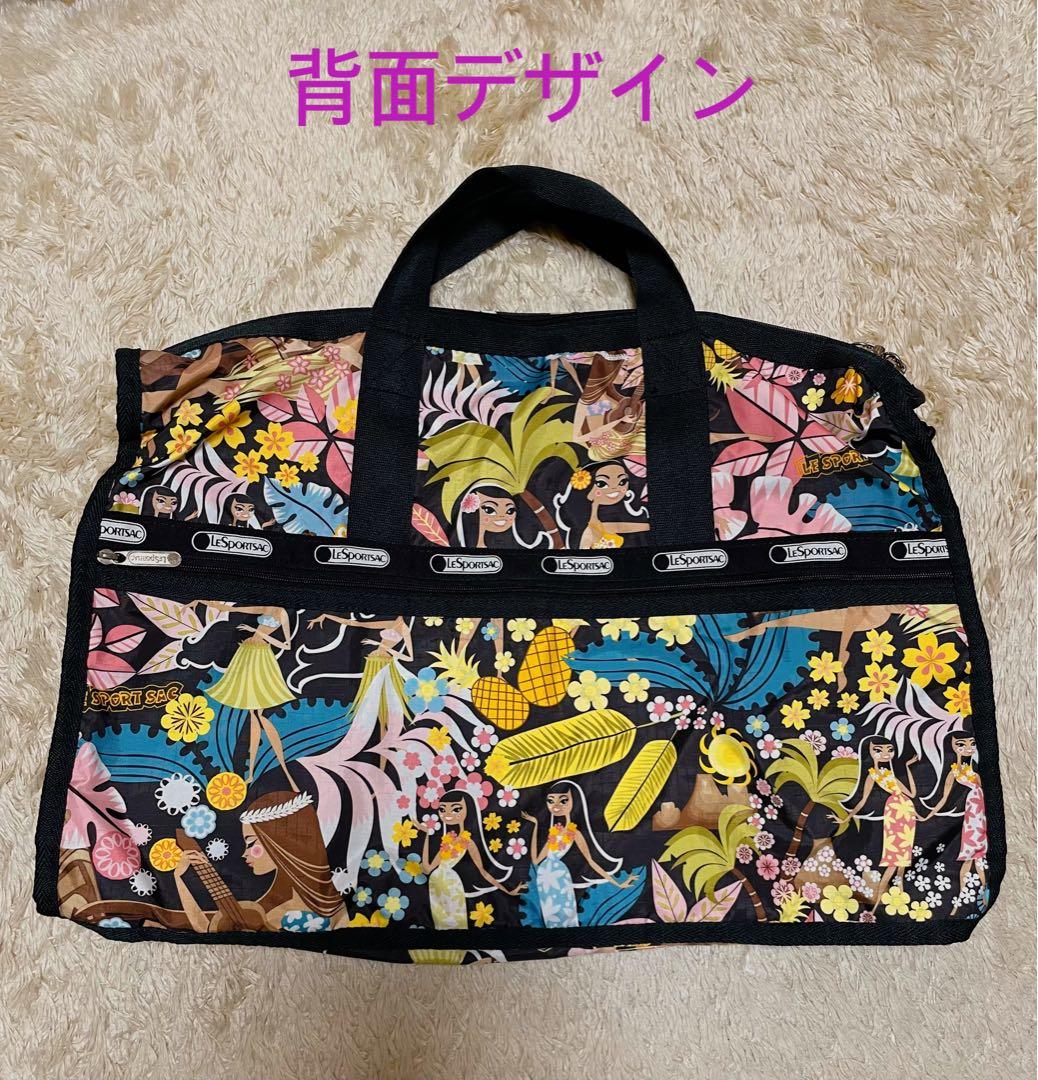 【美品】レスポートサック　ハワイ限定ワヒネフラ柄　ラージウィークエンダー