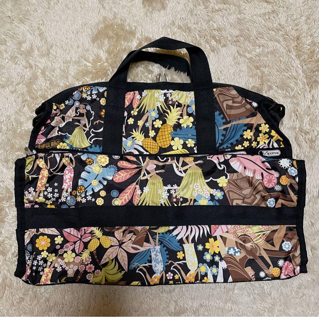 【美品】レスポートサック　ハワイ限定ワヒネフラ柄　ラージウィークエンダー