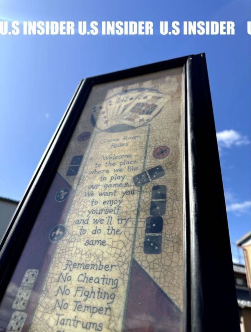 トランプ、ダイス / ゲーム・ルーム・ルール■壁掛け額入りディスプレイ