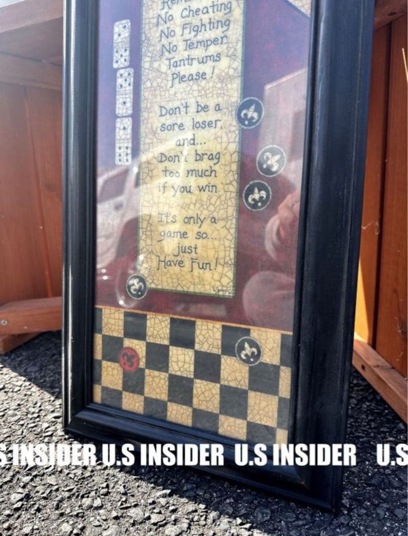 トランプ、ダイス / ゲーム・ルーム・ルール■壁掛け額入りディスプレイ