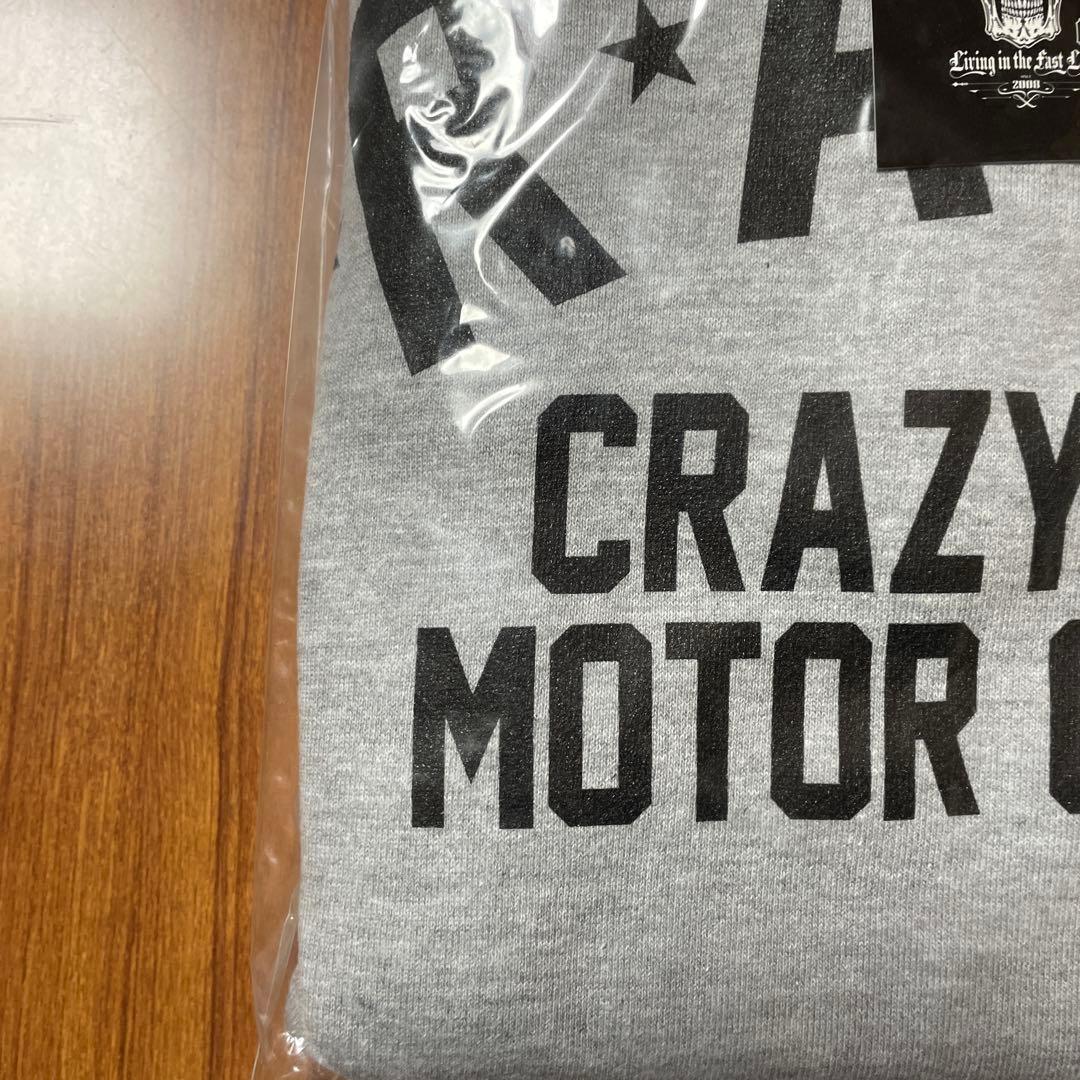 CRAZY JET MOTOR CYCLE パーカー　グレー　XLサイズ