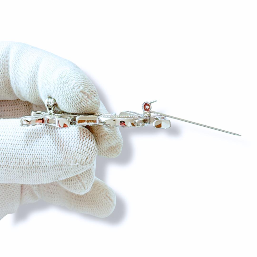 【超美品】イヴサンローラン ブローチ YSL ロゴ ラインストーン