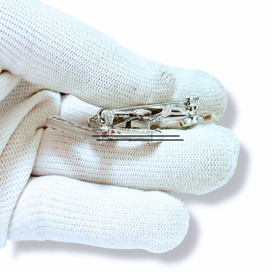 【超美品】イヴサンローラン ブローチ YSL ロゴ ラインストーン