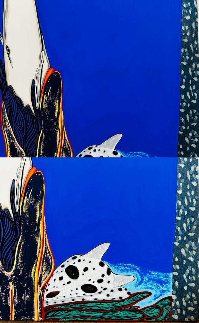 安達博文 画 2003年作 たおやかに 40号 額寸縦111cm✖️92.５cm