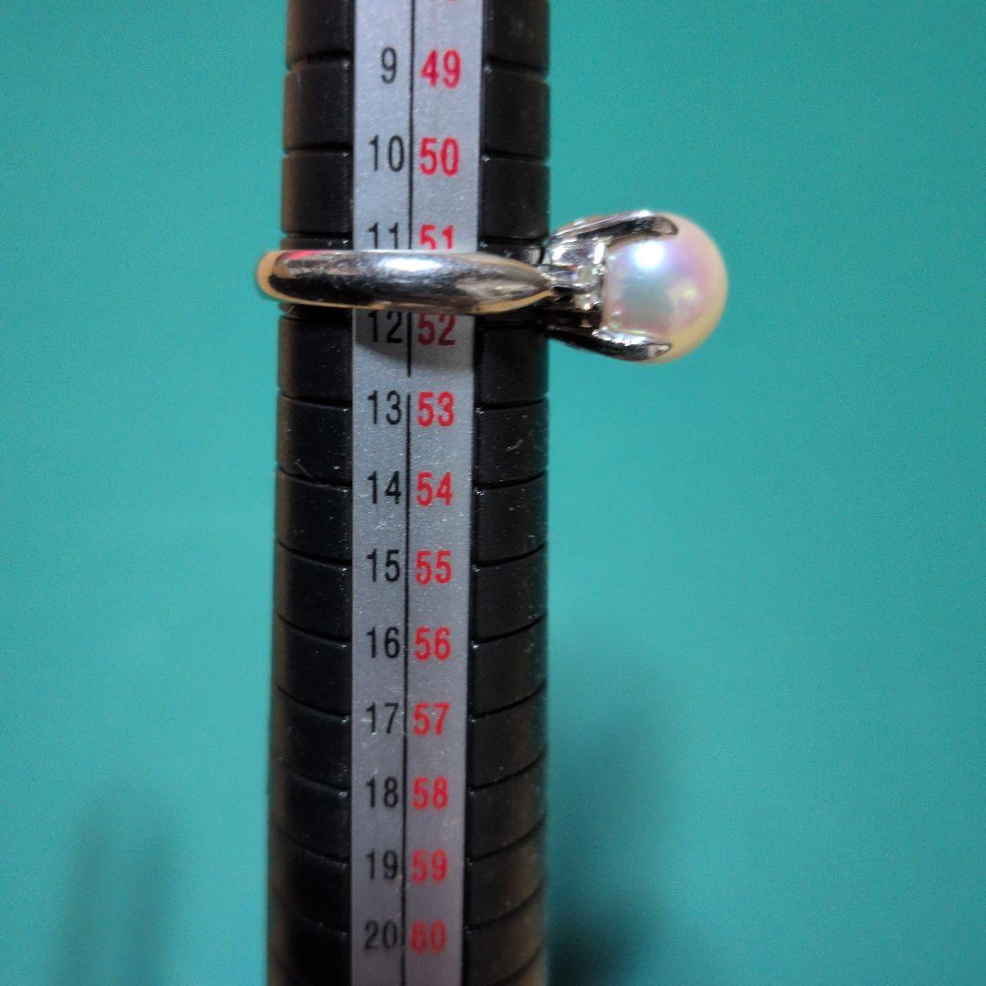プラチナ　パール　ダイヤ　リング　Pt900 9㎜ 11号　刻印あり　真珠　指輪