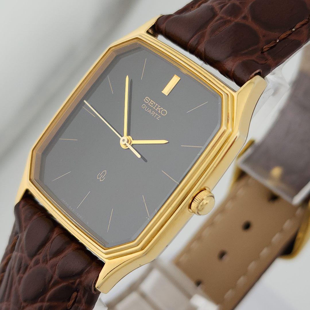 希少【新品電池】 SEIKO メンズ 腕時計 オクタゴン ゴールド 新品ベルト
