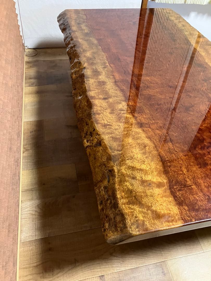 ブビンガ　1枚板　座卓　希少！