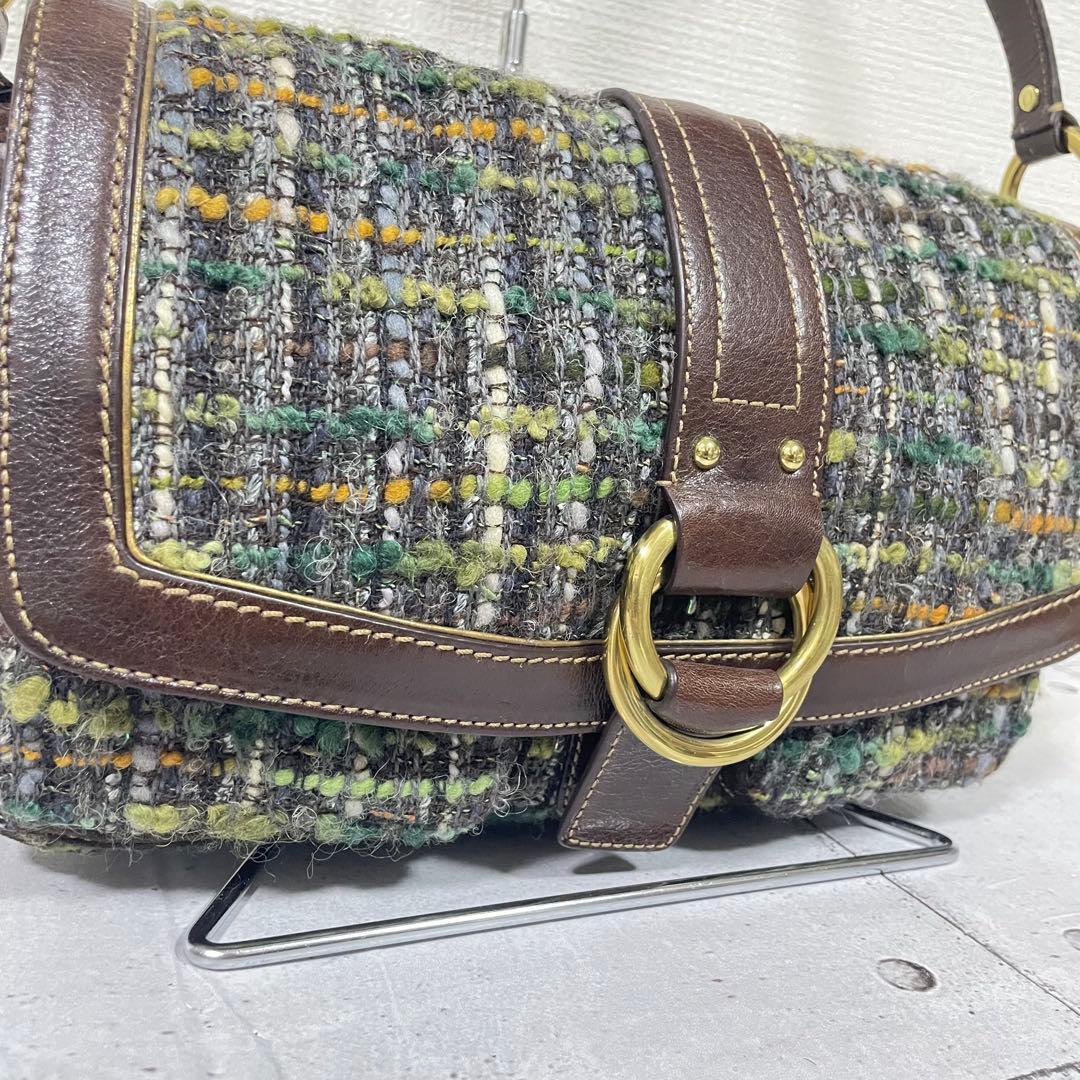 希少　COACH コーチ　ツイード×レザー ショルダーバッグ ワンショルダー