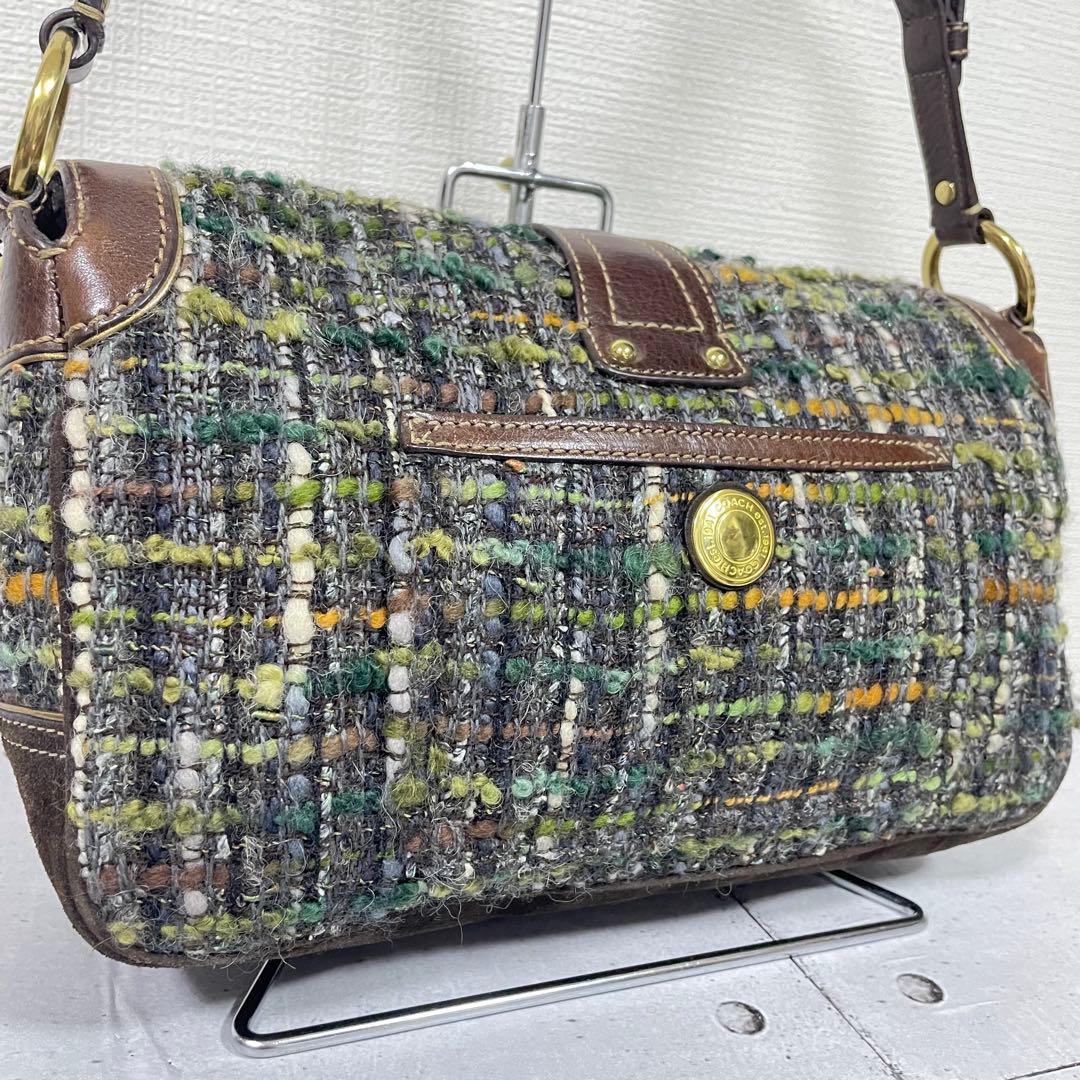 希少　COACH コーチ　ツイード×レザー ショルダーバッグ ワンショルダー