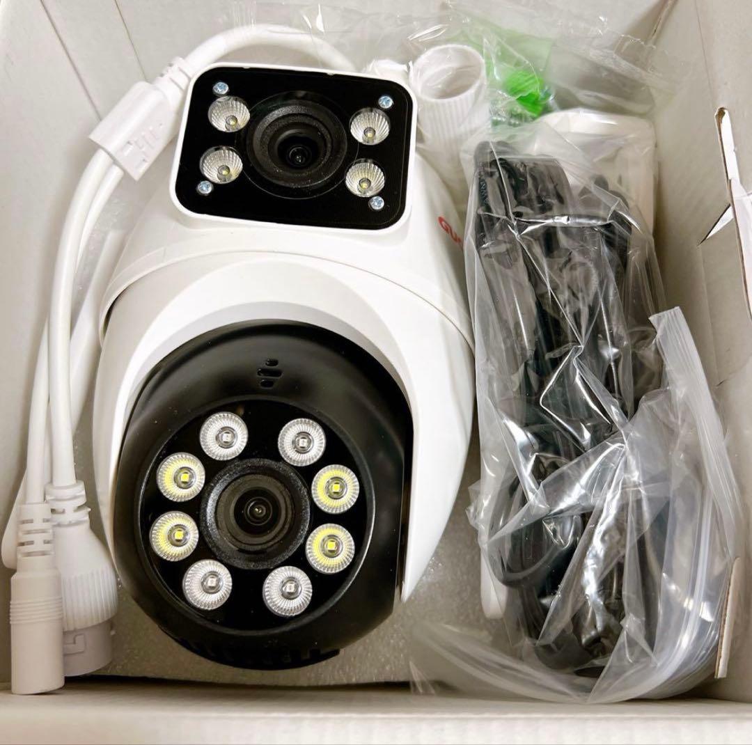 防犯カメラ 屋外 二つ監視画面 遠隔監視 取り付け簡単 SDカード付属なし