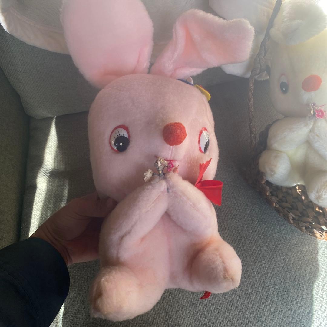 昭和レトロ　ビンテージ　サンエートイ　SAN-EI TOYS うさぎ　ぬいぐるみ