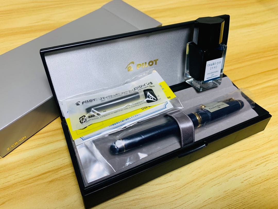 PILOT カスタム74 M軸 万年筆セット 月夜 インク付き