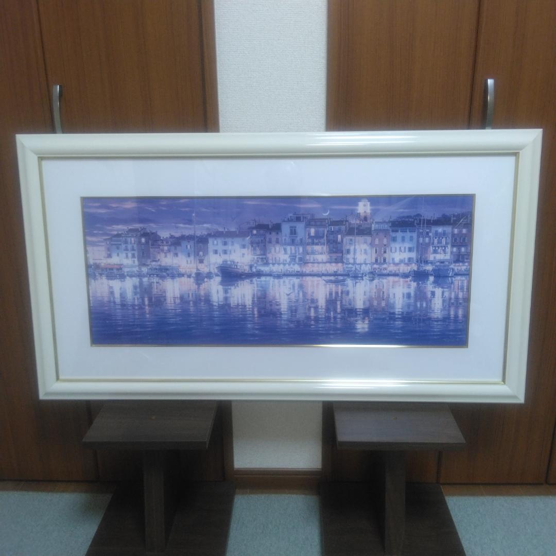 笹倉鉄平　サントロペ　中古　大判　高級額装アートポスター