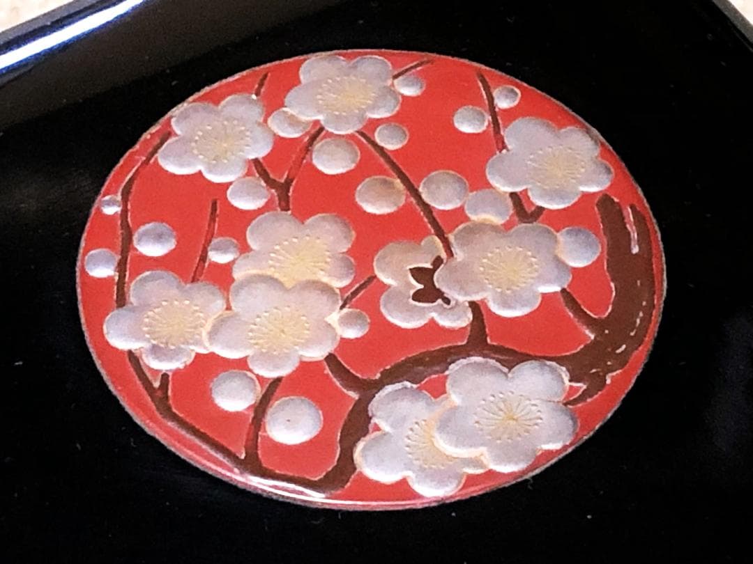 【 花丸蒔絵硯箱 蔵出未使用品 】　平安揚光堂造之　共箱付　昭和前期