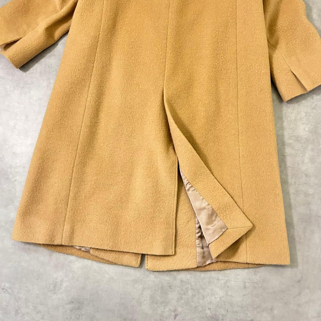 【23区】アンゴラ混 キャメル系ロングコート 36 / S相当