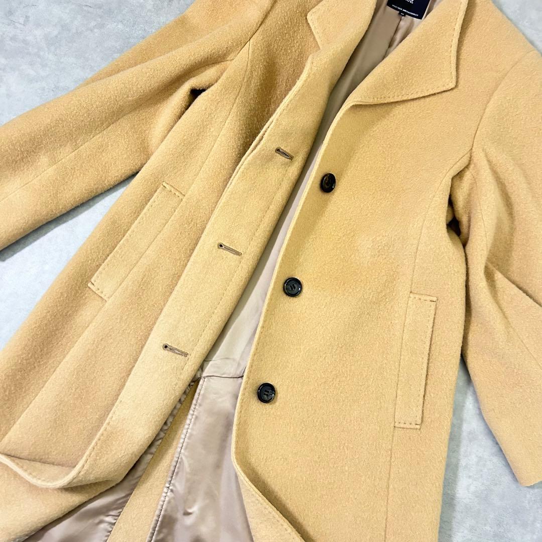【23区】アンゴラ混 キャメル系ロングコート 36 / S相当
