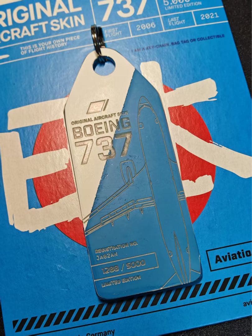 ANA Aviationtag B737-700 レアな薄青と白コンビ