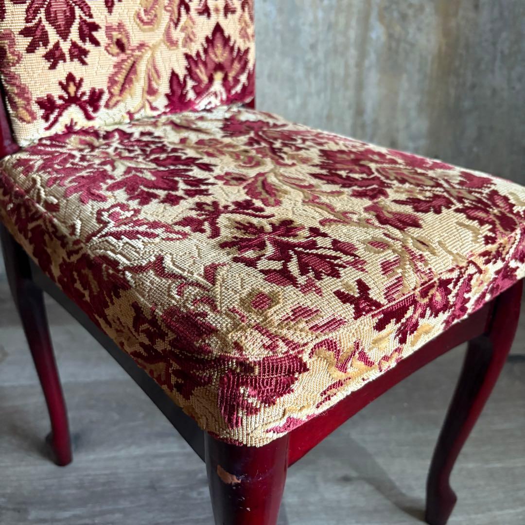 ヴィンテージ ドレッサーチェア　猫脚　クラシック　ジャガード織