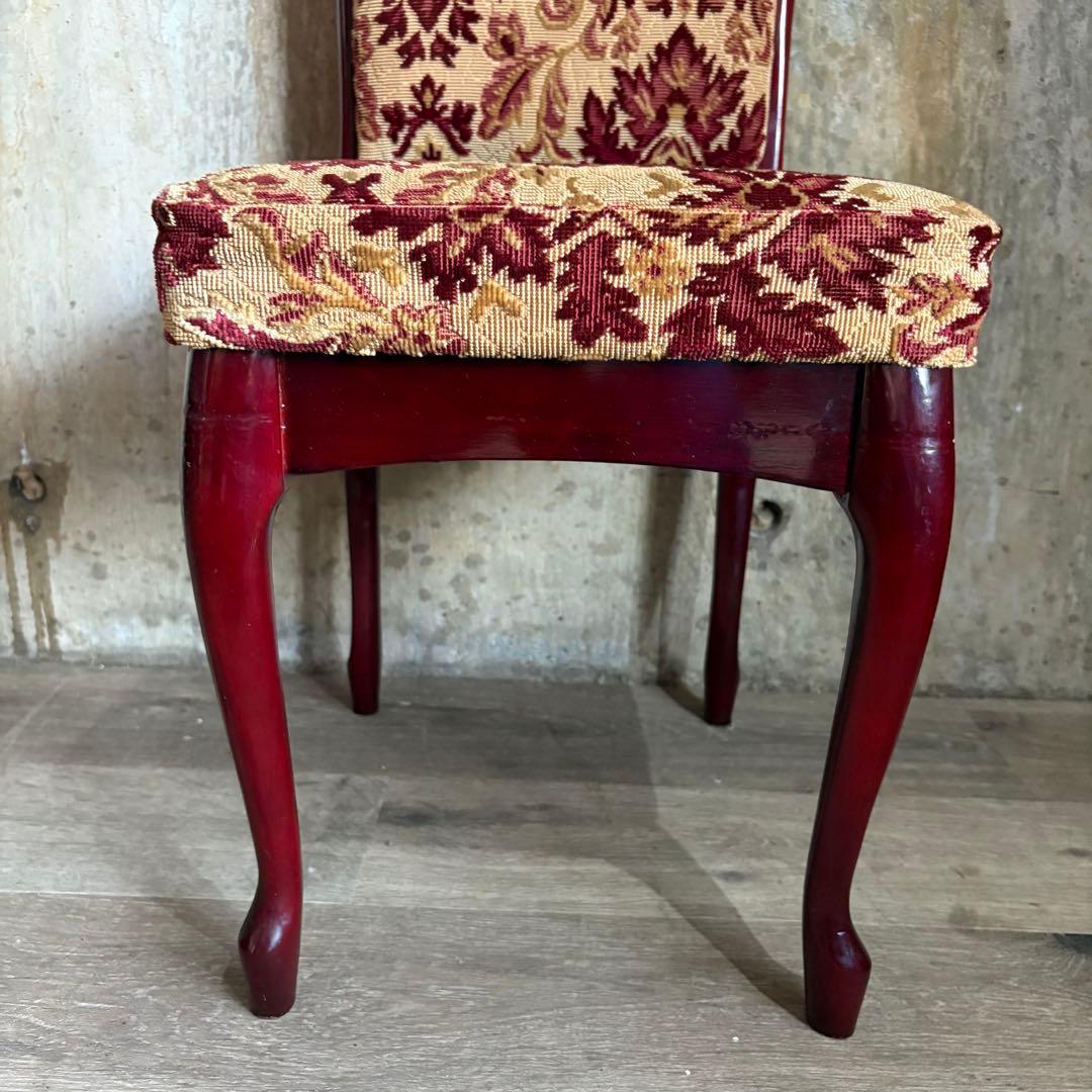 ヴィンテージ ドレッサーチェア　猫脚　クラシック　ジャガード織