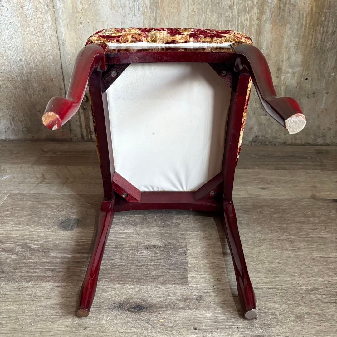 ヴィンテージ ドレッサーチェア　猫脚　クラシック　ジャガード織