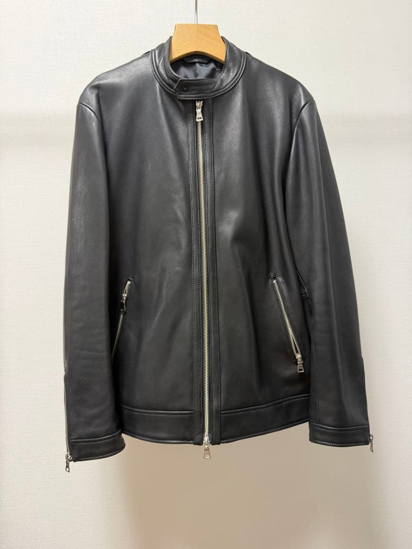 ÉDIFICE ブラックレザーシングルライダースジャケット