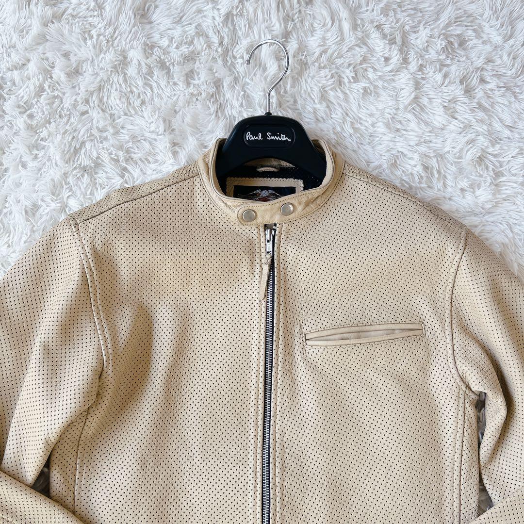 美品 ハーレーダビッドソン レザージャケット シングルライダース パンチング L
