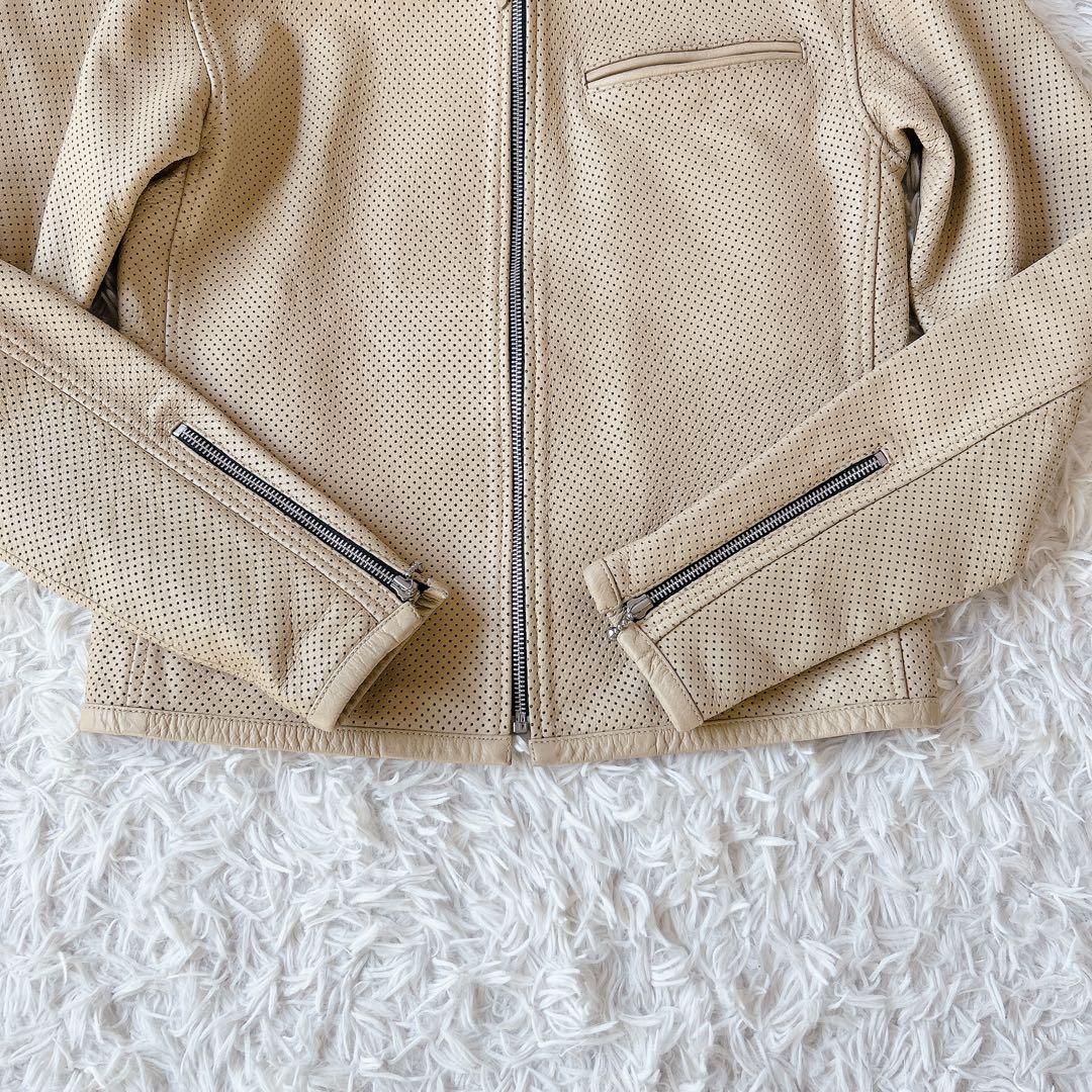 美品 ハーレーダビッドソン レザージャケット シングルライダース パンチング L