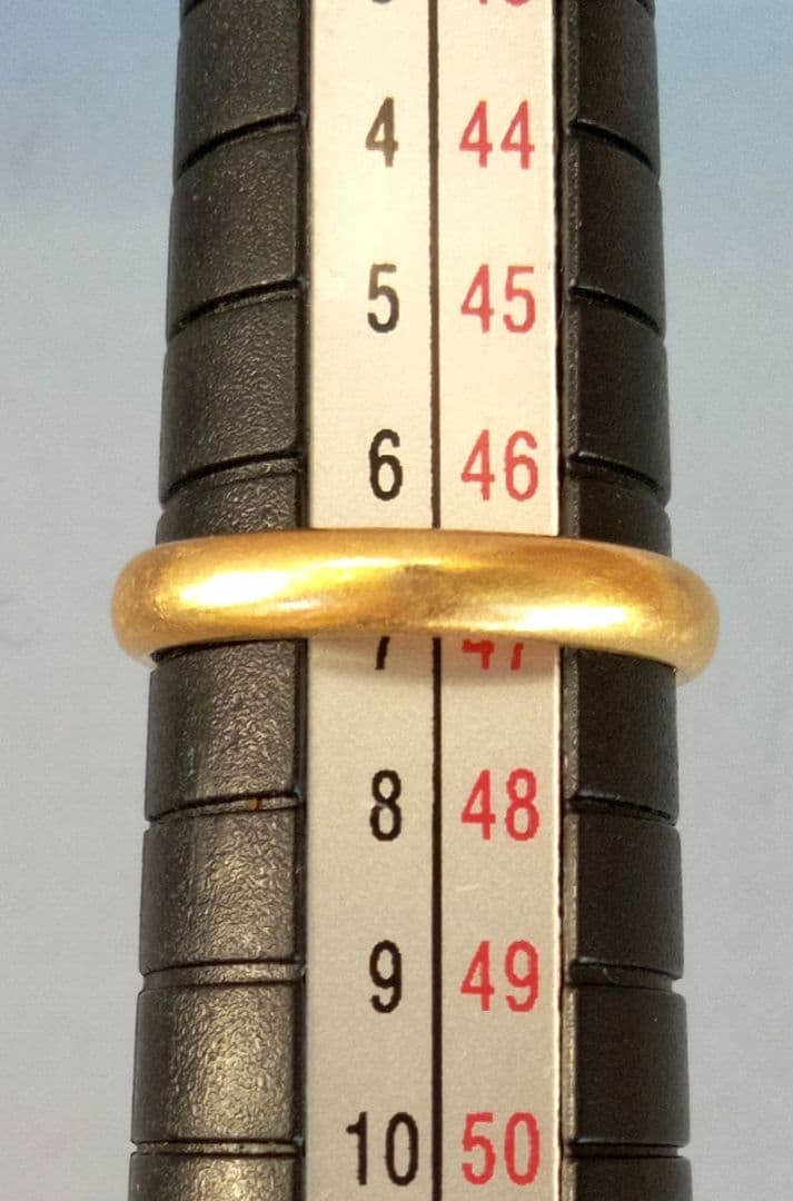 K18 yg メレダイヤ 甲丸リング 7号 2.23