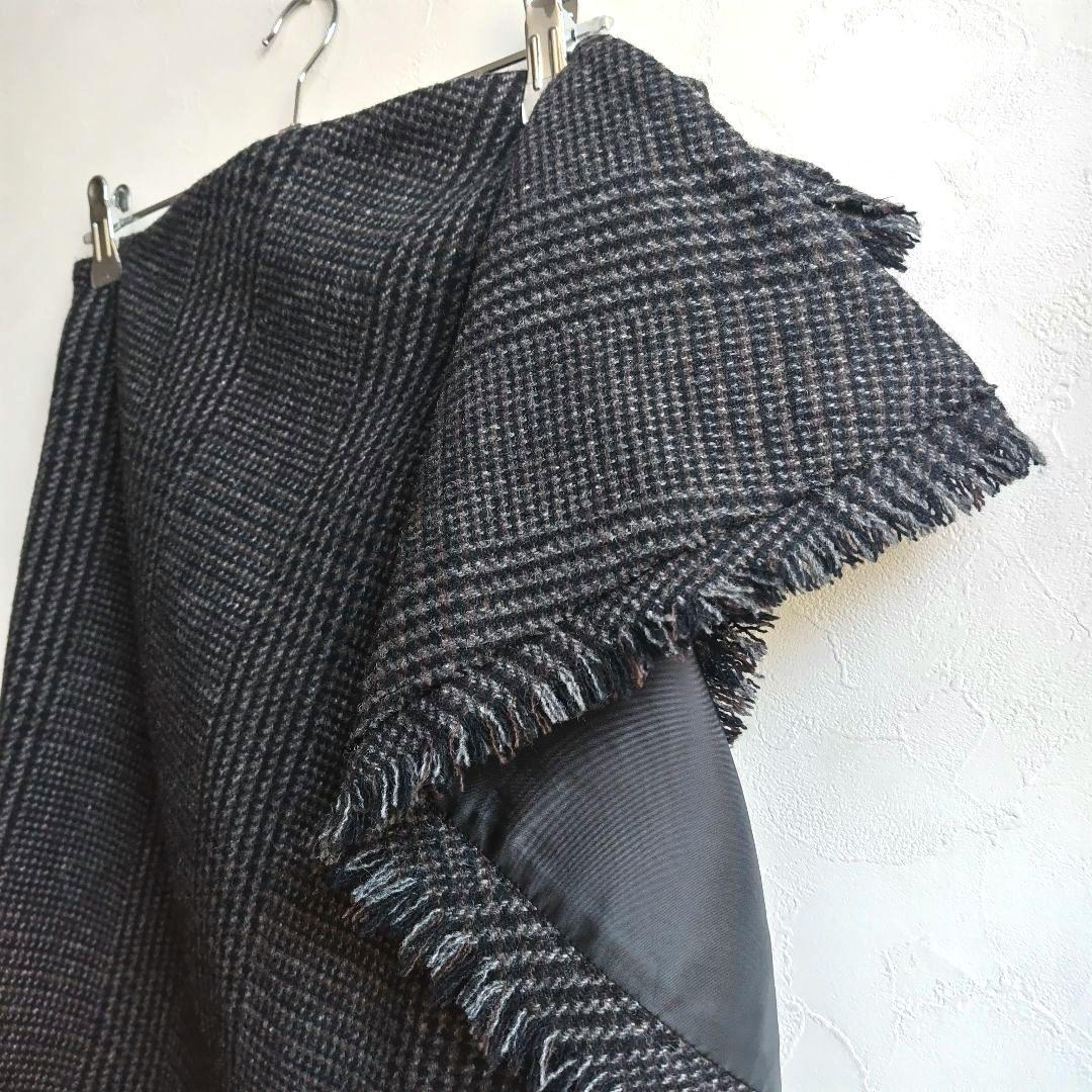 Sacai サカイ ウール　アシンメトリースカート グレンチェック　３