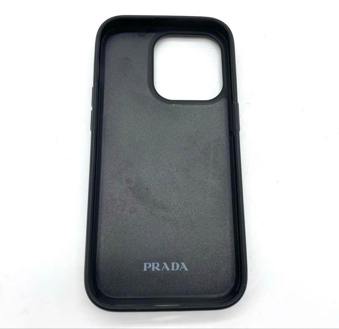 ✨プラダ iPhone14pro ケース 三角ロゴ レザー ブルー