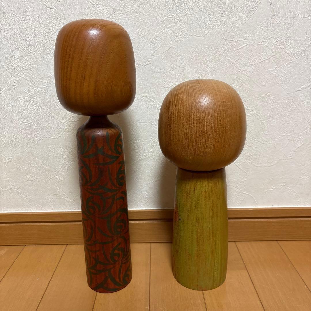 創作こけし　栗林一雪作品　2点セット　Kokeshi Doll