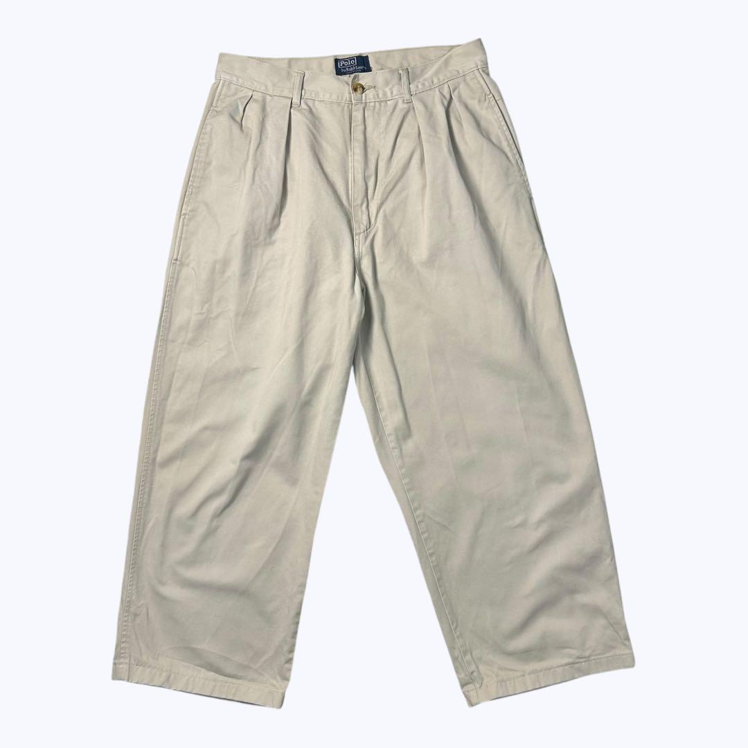 【希少❗️】90's'Ralph LaurenポロチノUSA製2タック初期タグ