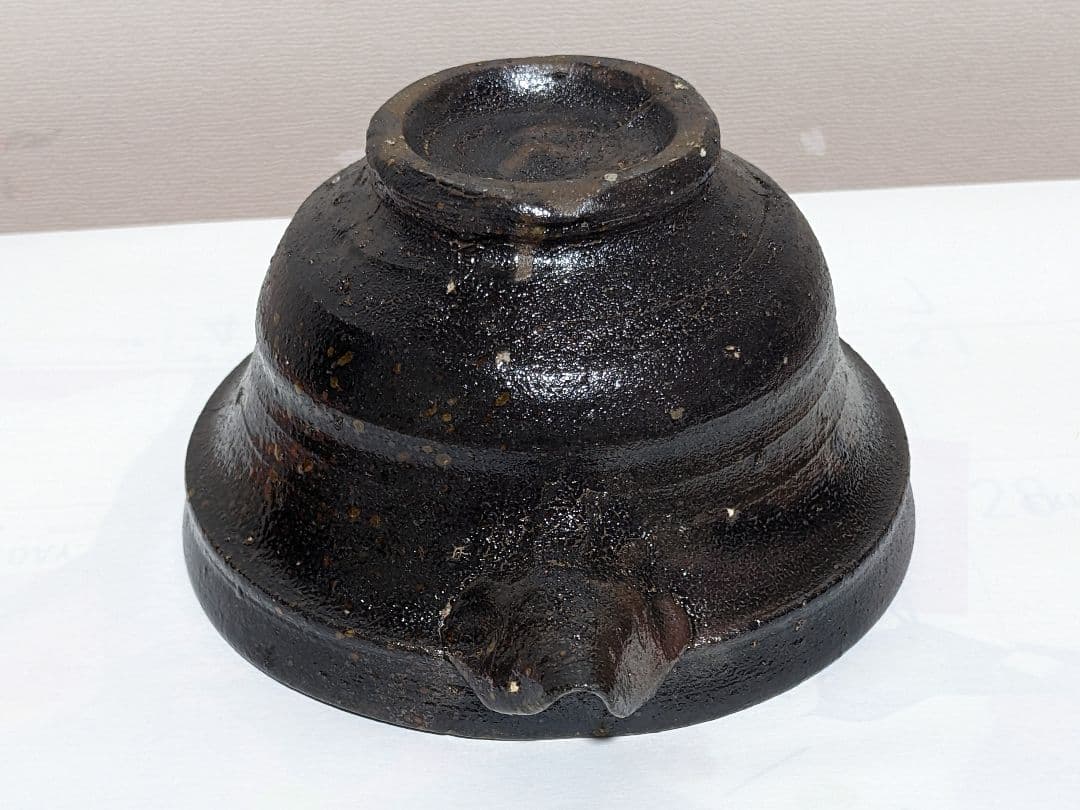 ♦片口抹茶碗 茶道具 片口酒器 ぐい呑み 窯元不明 未使用品 秀作な作家物