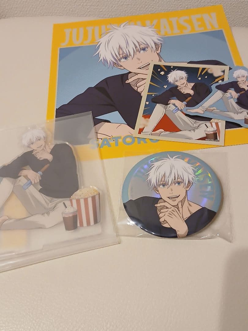 セガラッキーくじ　呪術廻戦　五条悟　缶バッジ　アクリルスタンド　ステッカー