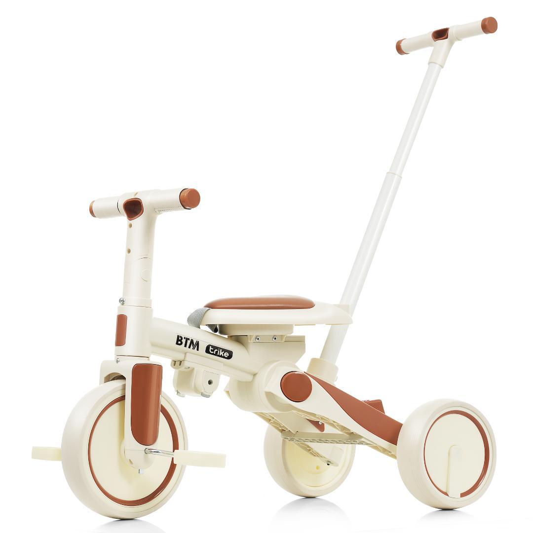 子供用三輪車 かじとり手押し棒 おしゃれ 5in1 ランニングバイク 座面回転