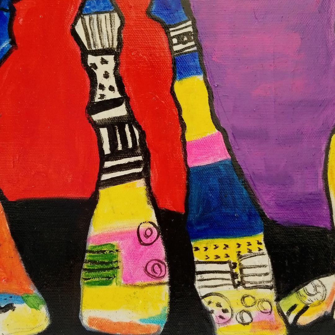 油絵　ゆ(o^^o)★確認　ベストフレンド馬と犬