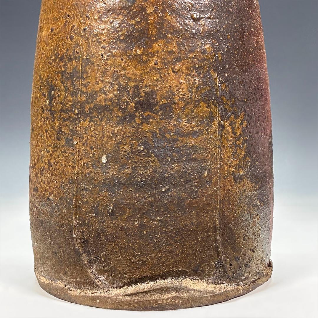 ■備前焼 斉藤隆 作 花入 共箱あり 師：伊勢崎淳