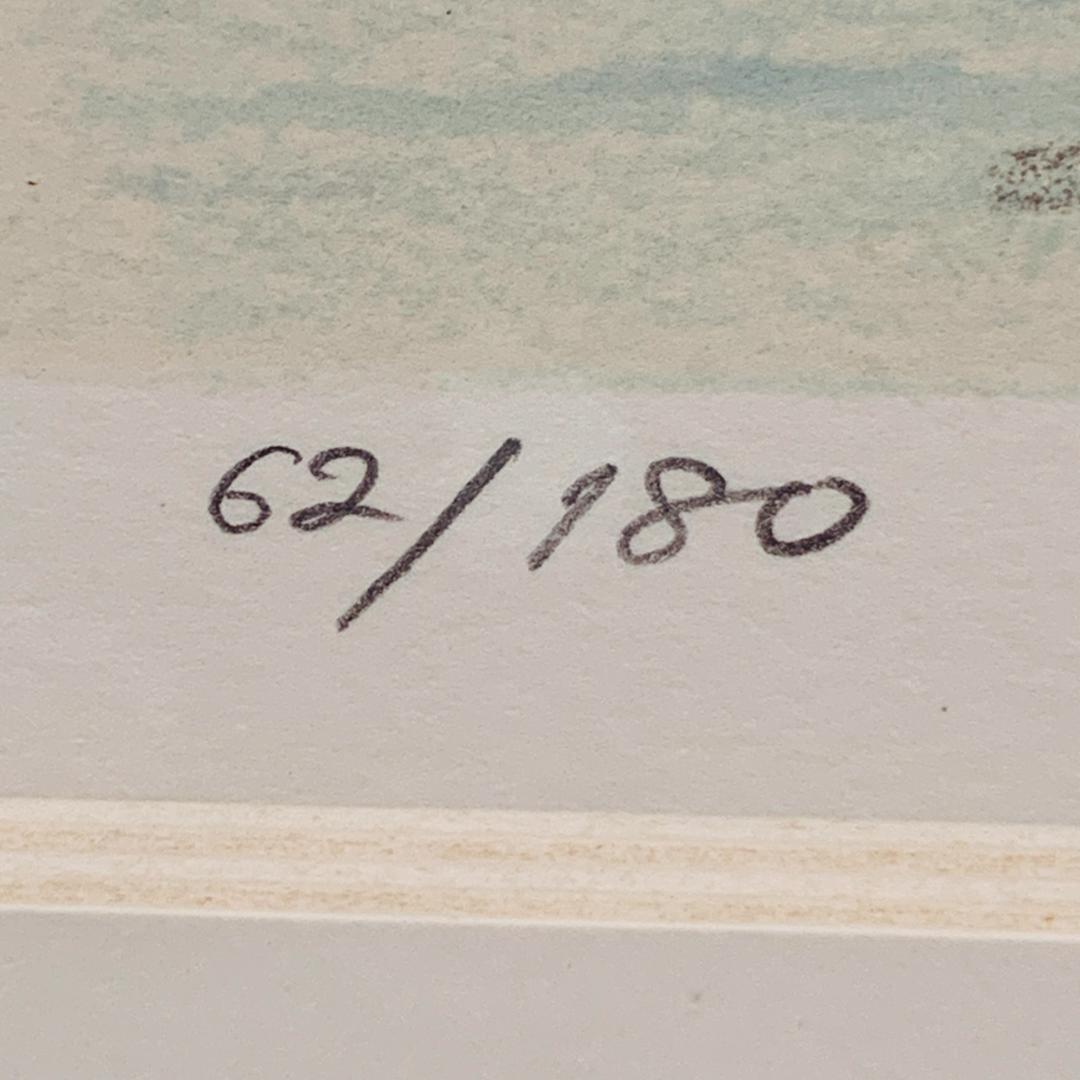 真作保証 松浦安弘 『カナルグランデ』 リトグラフ サイン入 限定 額装 ガラス