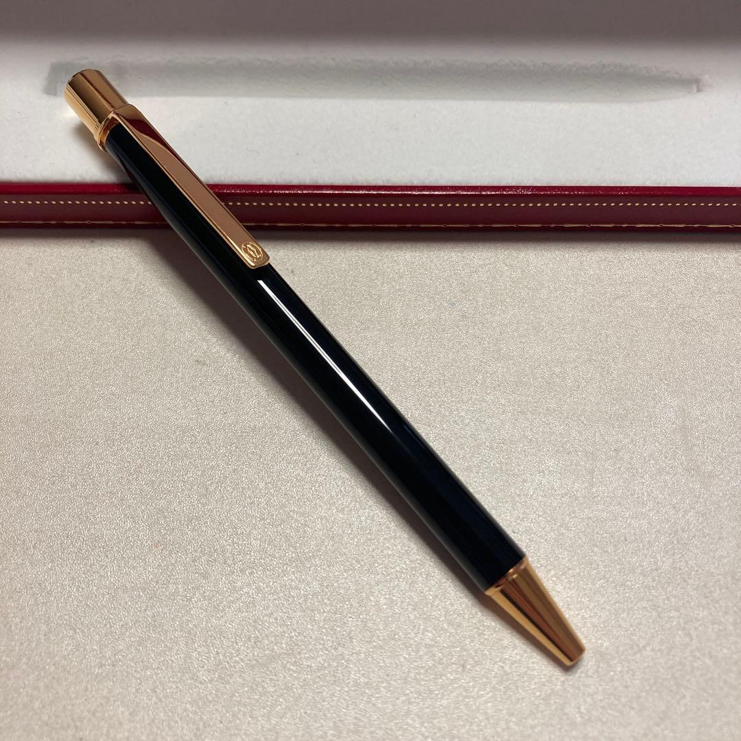 カルティエ★ Cartierボールペン　マストドゥ ツイスト式　黒色　金色