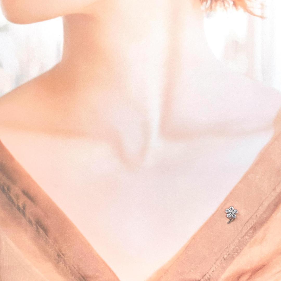 美品 ロイヤルアッシャー ダイヤ 0.40ct ブローチ K18 Pt900 金