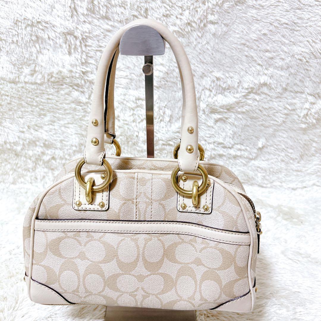 COACH コーチ　ヘリテージ ストライプ スモール ドームド ハンドバッグ