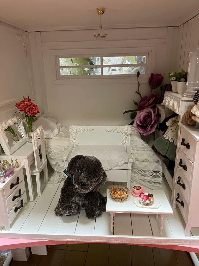 木製　ドールハウス背景ボード　ベッドがあるブライスハウス　一部変更SALEします