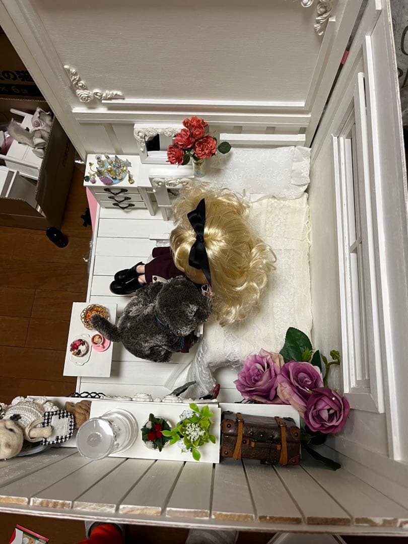 木製　ドールハウス背景ボード　ベッドがあるブライスハウス　一部変更SALEします