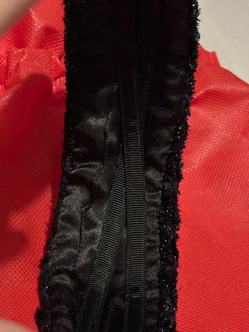 未使用 ラ マジョリーナ 大人のカチューシャ ヘアバンド ブラックラメ ツイード