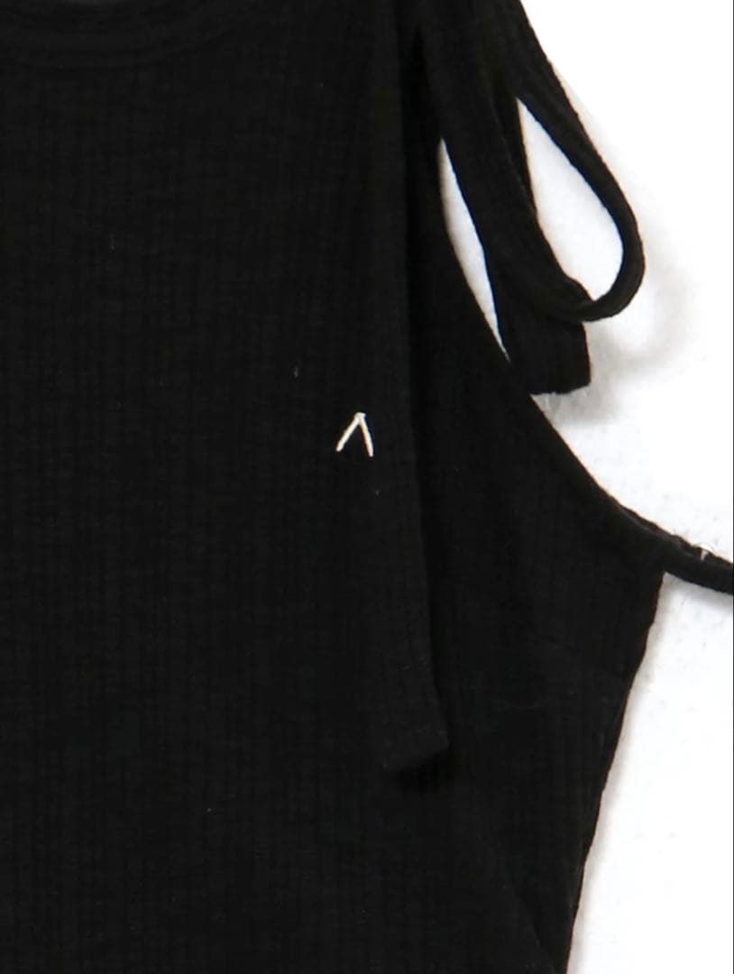 トップス andmary Manon ribbon tops black